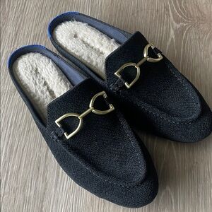 Rothy's Black Mules with Gold Accent 7.5